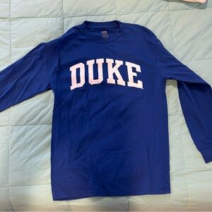 Duke University Long Sleeve 100% Cotton Shirt Royal Blue